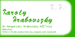 karoly hrabovszky business card